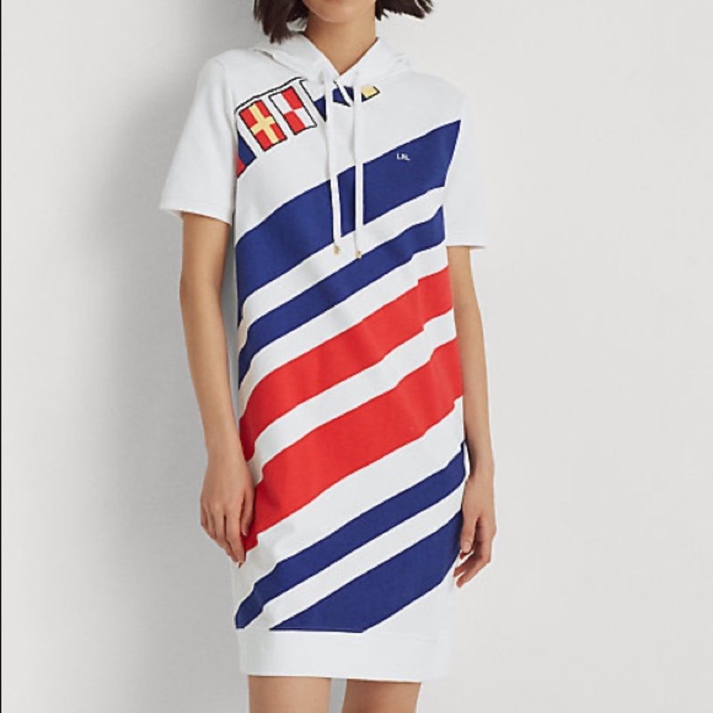 Pristine Ralph Lauren Flags-and-Stripes French Terry Dress large Black Label